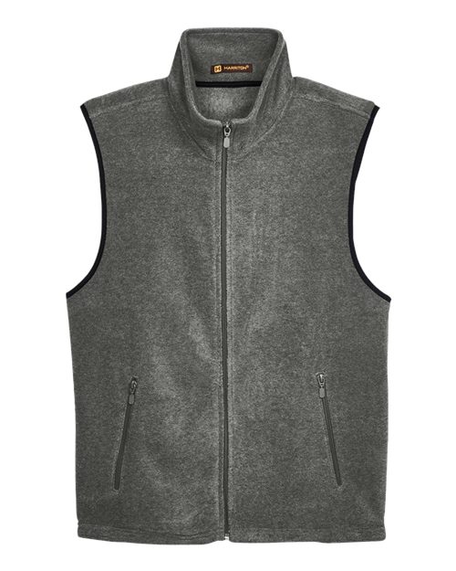 Load image into Gallery viewer, Harriton M985 Unisex Fleece Full-Zip Vest - Charcoal
