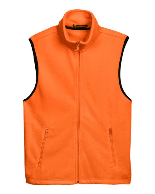 Load image into Gallery viewer, Harriton M985 Unisex Fleece Full-Zip Vest - Safety Orange
