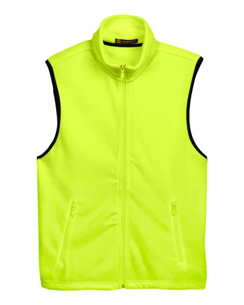 Load image into Gallery viewer, Harriton M985 Unisex Fleece Full-Zip Vest - Safety Yellow
