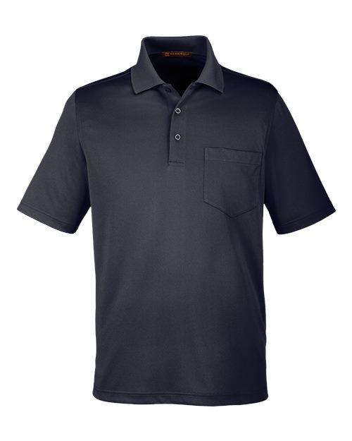 Load image into Gallery viewer, Harriton M348P Men's Advantage Snag Protection Plus IL Pocket Polo - Black
