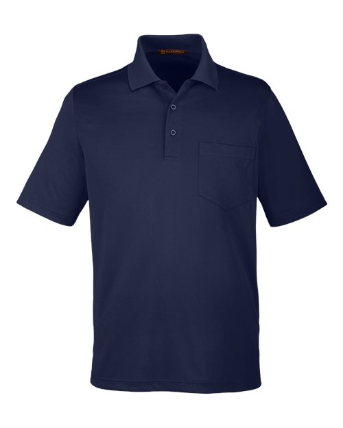 Harriton M348P Men's Advantage Snag Protection Plus IL Pocket Polo - Dark Navy