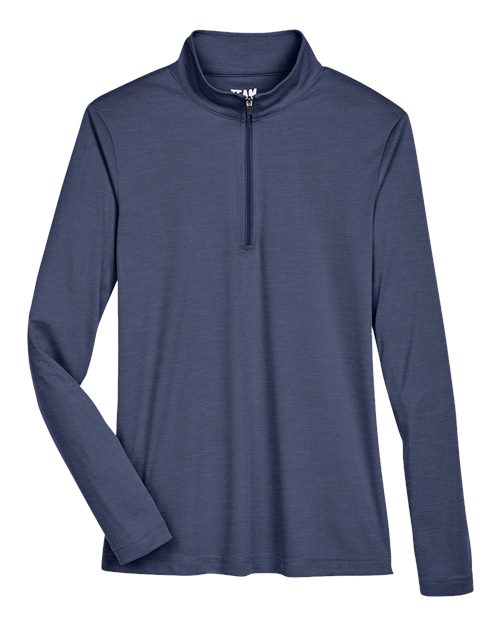 Team 365 TT31HW Women's Zone Sonic Heather Performance Quarter-Zip Pullover - Sport Dark Navy Heather