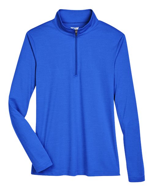 Load image into Gallery viewer, Team 365 TT31HW Women's Zone Sonic Heather Performance Quarter-Zip Pullover - Sport Royal Heather
