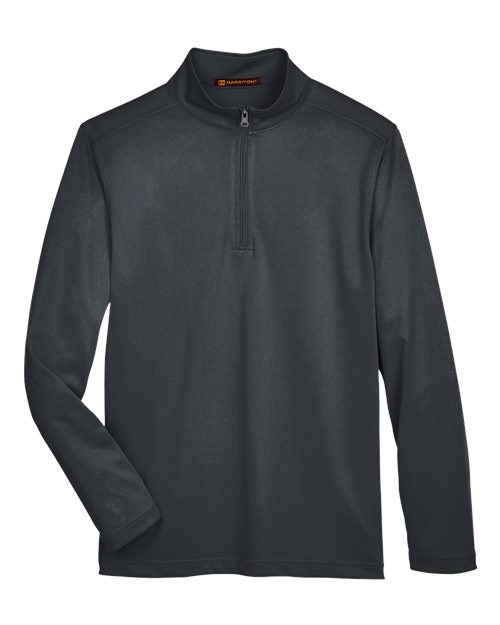 Harriton M748 Men's Advantage Snag Protection Plus Quarter-Zip Pullover - Dark Charcoal