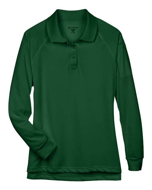 Load image into Gallery viewer, Harriton M211LW Women's Advantage Long Sleeve Tactical Polo - Dark Green
