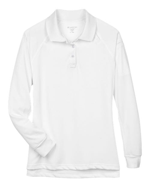 Load image into Gallery viewer, Harriton M211LW Women's Advantage Long Sleeve Tactical Polo - White
