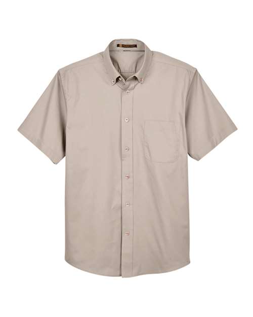 Load image into Gallery viewer, Harriton M500S Men's Easy Blend™ Twill Dress Shirt with Stain-Release - Stone
