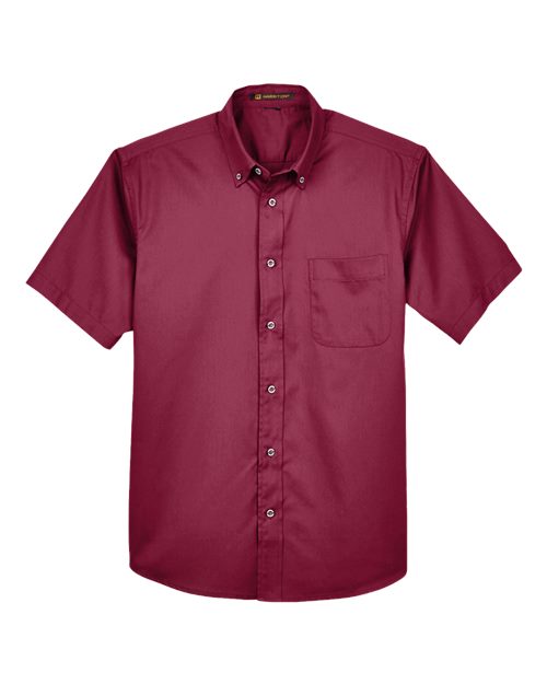 Harriton M500S Men's Easy Blend™ Twill Dress Shirt with Stain-Release - Wine