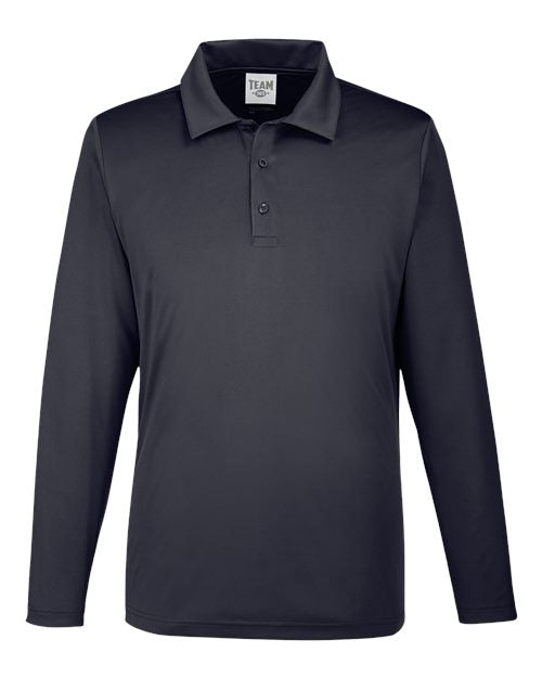 Team 365 TT51L Men's Zone Performance Long Sleeve Polo - Black