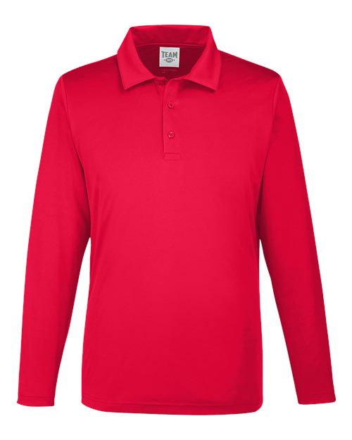 Team 365 TT51L Men's Zone Performance Long Sleeve Polo - Sport Red