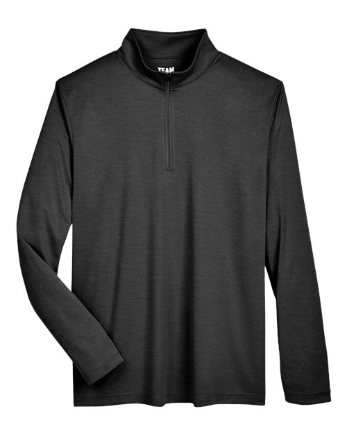 Team 365 TT31H Men's Zone Sonic Heather Performance Quarter-Zip Pullover - Black Heather