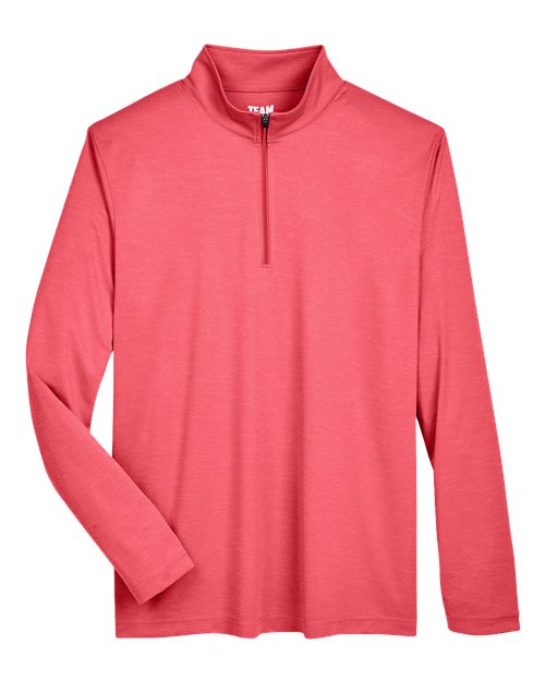 Load image into Gallery viewer, Team 365 TT31H Men's Zone Sonic Heather Performance Quarter-Zip Pullover - Sport Red Heather
