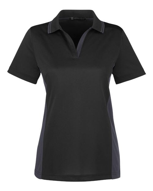 Load image into Gallery viewer, Harriton M386W Women's Flash Snag Protection Plus IL Colorblock Polo - Black/ Dark Charcoal
