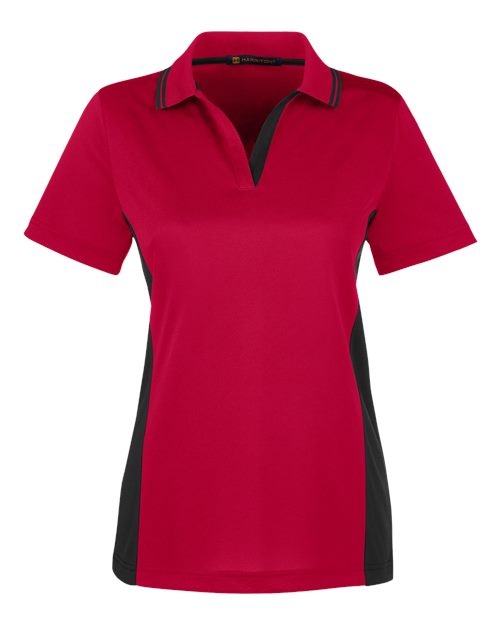 Load image into Gallery viewer, Harriton M386W Women's Flash Snag Protection Plus IL Colorblock Polo - Red/ Black
