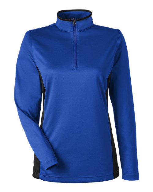 Load image into Gallery viewer, Harriton M786W Women's Flash Snag Protection Plus IL Colorblock Quarter-Zip Pullover - True Royal/ Black
