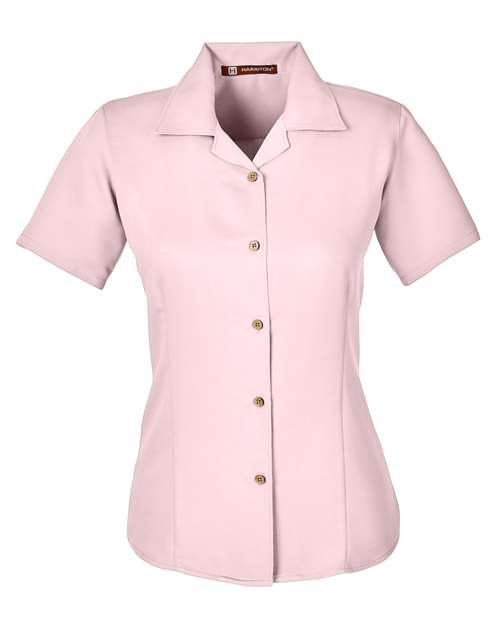 Harriton M570W Women's Bahama Cord Camp Shirt - Blush