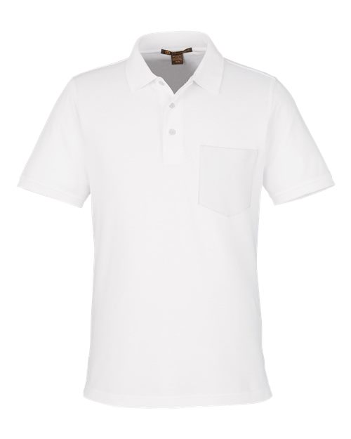 Load image into Gallery viewer, Harriton M205P Men's Valiant Cotton Snag Protect Pocket Polo - White
