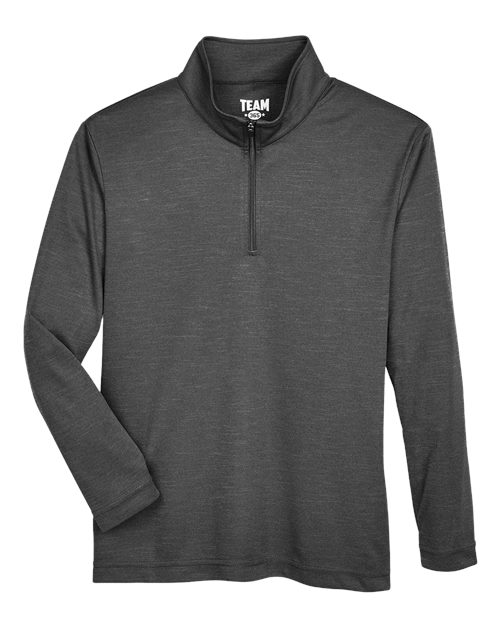 Team 365 TT31HY Youth Zone Sonic Heather Performance Quarter-Zip Pullover - Black Heather