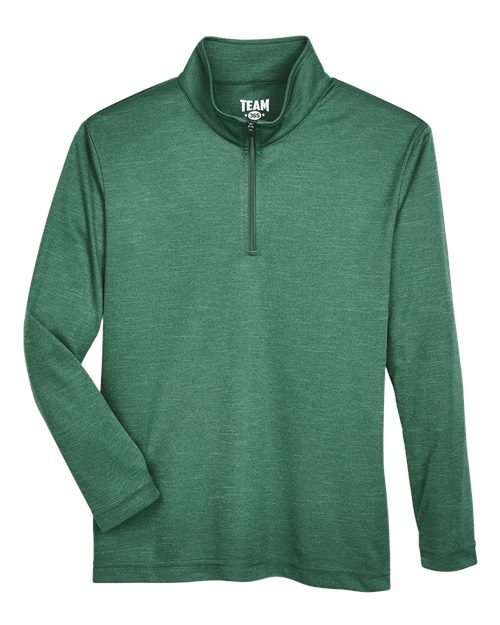Team 365 TT31HY Youth Zone Sonic Heather Performance Quarter-Zip Pullover - Sport Forest Heather