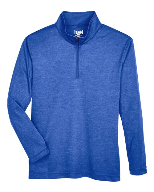 Team 365 TT31HY Youth Zone Sonic Heather Performance Quarter-Zip Pullover - Sport Royal Heather