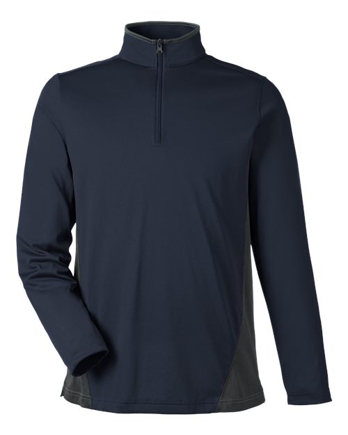 Load image into Gallery viewer, Harriton M786 Men's Flash Snag Protection Plus IL Colorblock Quarter-Zip Pullover - Dark Navy/ Dark Charcoal
