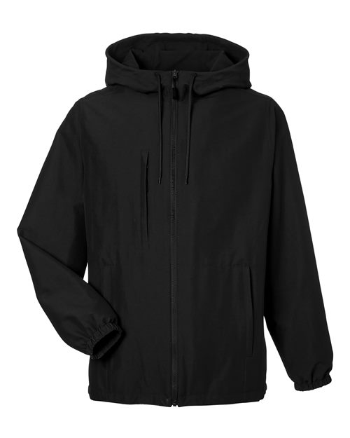 Harriton M73 Unisex Flex Twill Hooded Jacket - Black