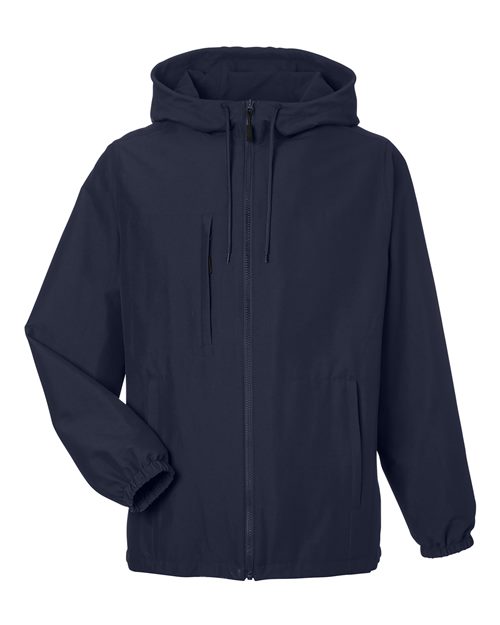 Harriton M73 Unisex Flex Twill Hooded Jacket - Dark Navy