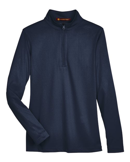Harriton M748W Women's Advantage Snag Protection Plus Quarter-Zip Pullover - Dark Navy