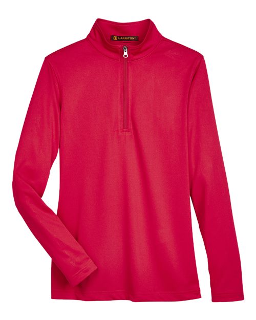 Harriton M748W Women's Advantage Snag Protection Plus Quarter-Zip Pullover - Red