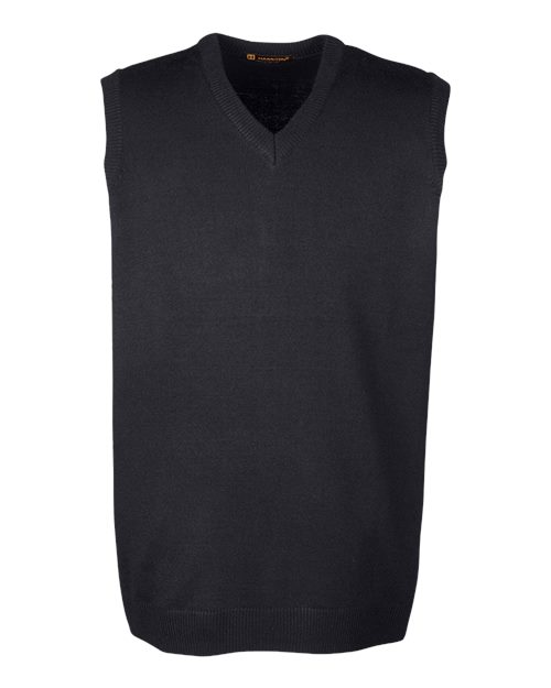 Harriton M415 Men's Pilbloc™ V-Neck Sweater Vest - Black