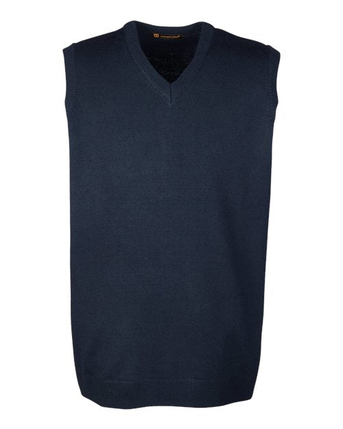 Harriton M415 Men's Pilbloc™ V-Neck Sweater Vest - Dark Navy