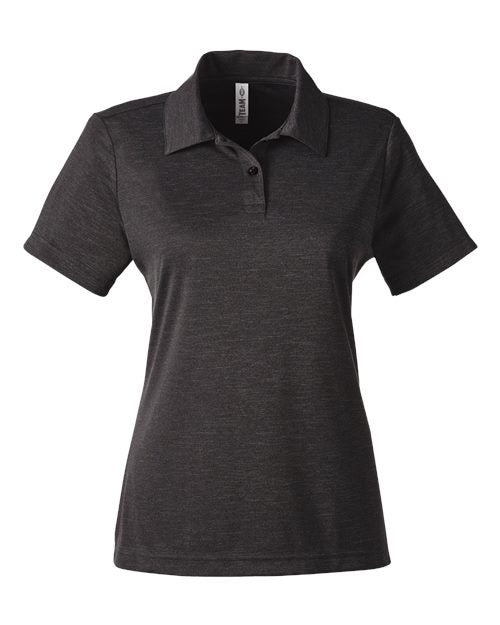 Team 365 TT51HW Women's Zone Sonic Heather Performance Polo - Black Heather
