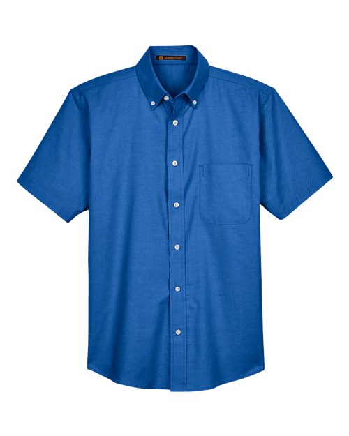 Load image into Gallery viewer, Harriton M600S Men's Oxford Short Sleeve with Stain-Release - French Blue
