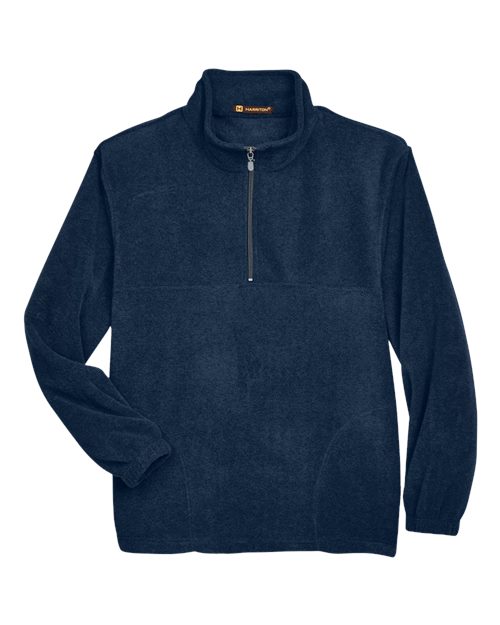 Harriton M980 Men's Fleece Quarter-Zip Pullover - Navy