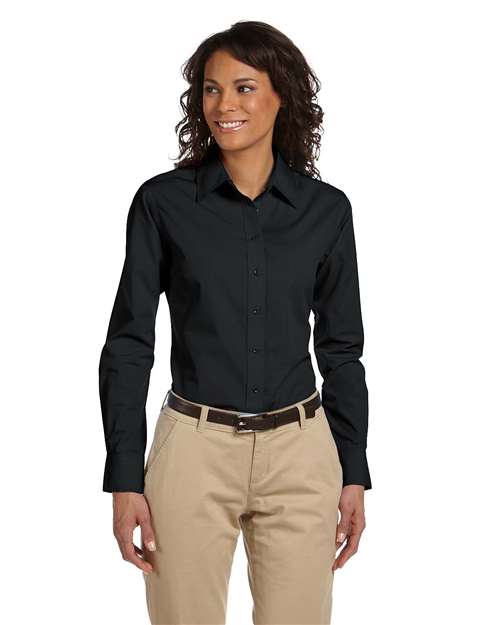 Harriton M510W Women's Essential Poplin - Black