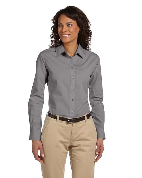 Harriton M510W Women's Essential Poplin - Dark Grey