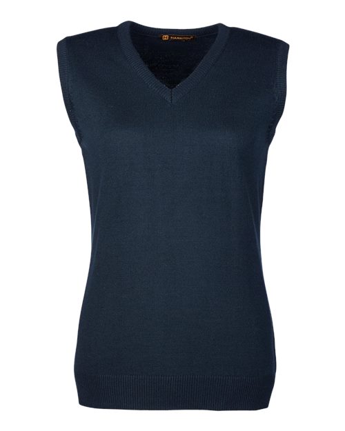 Load image into Gallery viewer, Harriton M415W Women's Pilbloc™ V-Neck Sweater Vest - Dark Navy
