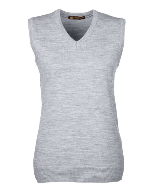 Load image into Gallery viewer, Harriton M415W Women's Pilbloc™ V-Neck Sweater Vest - Grey Heather
