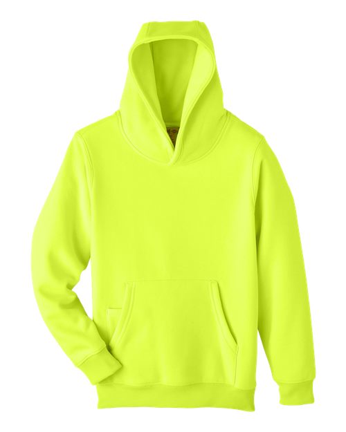 Team 365 TT96Y Youth Zone HydroSport™ Heavyweight Hooded Sweatshirt - Safety Yellow