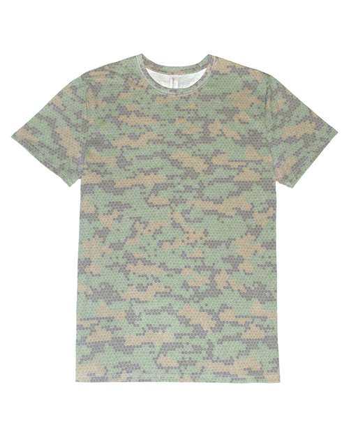 Load image into Gallery viewer, Threadfast Apparel 100A Unisex Ultimate CVC T-Shirt - Green Hex Camo
