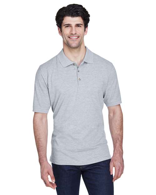 UltraClub 8535 Men's Classic Piqué Polo - Heather Grey