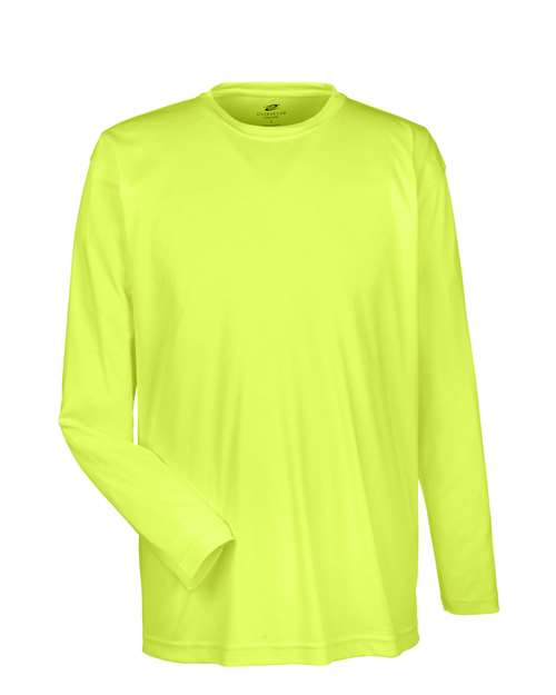 UltraClub 8422 Men's Cool & Dry Sport Long Sleeve Performance Interlock T-Shirt - Bright Yellow
