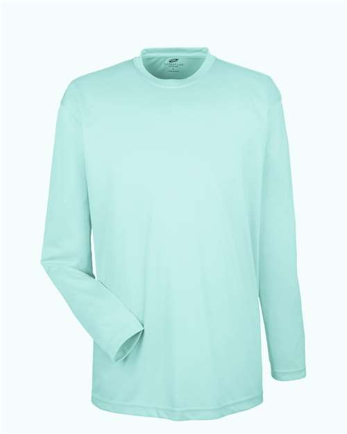 UltraClub 8422 Men's Cool & Dry Sport Long Sleeve Performance Interlock T-Shirt - Sea Frost