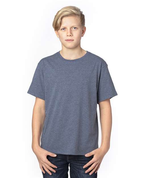 Load image into Gallery viewer, Threadfast Apparel 600A Youth Ultimate CVC T-Shirt - Navy Heather

