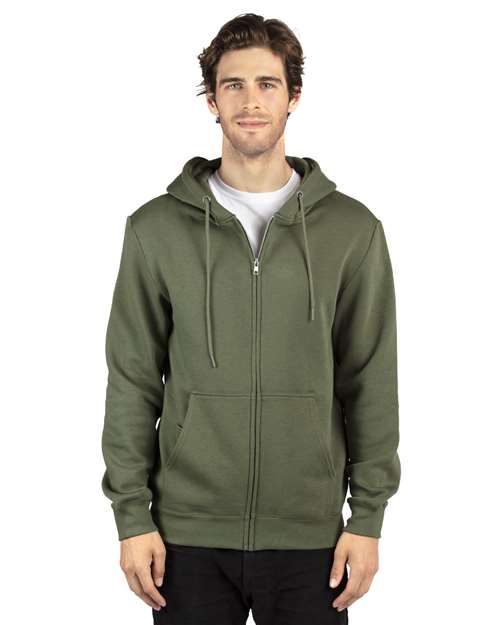 Threadfast Apparel 320Z Unisex Fleece Full-Zip Hooded Sweatshirt - Army