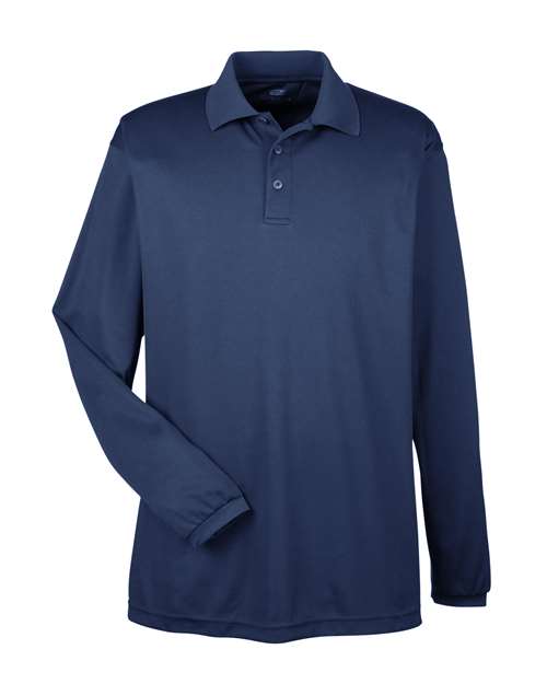 Load image into Gallery viewer, UltraClub 8210LS Men's Cool &amp; Dry Long Sleeve Mesh Piqué Polo - Navy

