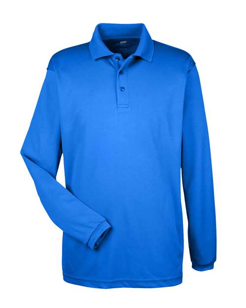 Load image into Gallery viewer, UltraClub 8210LS Men's Cool &amp; Dry Long Sleeve Mesh Piqué Polo - Royal
