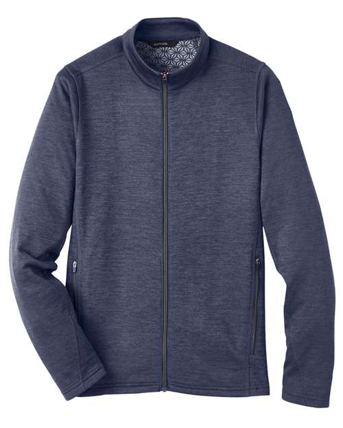 North End NE712 Men's Flux 2.0 Full-Zip Jacket - Classic Navy Heather/ Carbon