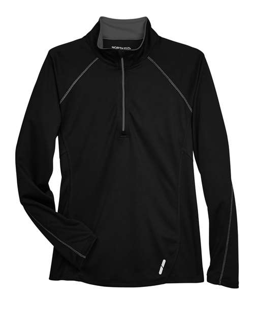 North End 78187 Women's Radar Performance Quarter-Zip Pullover - Black