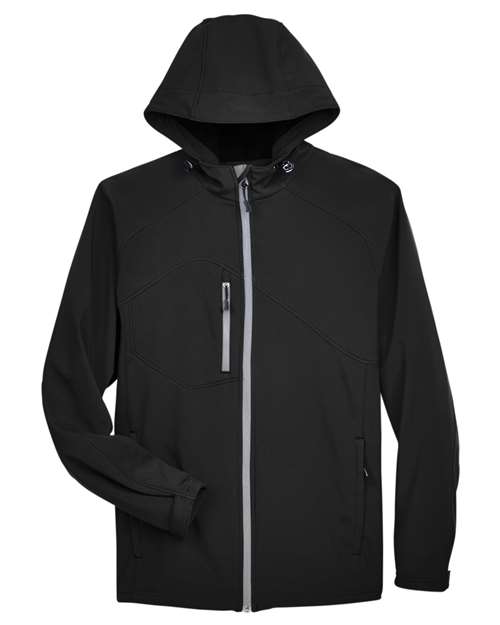 Load image into Gallery viewer, North End 88166 Men's Prospect Two-Layer Fleece Bonded Soft Shell Hooded Jacket - Black
